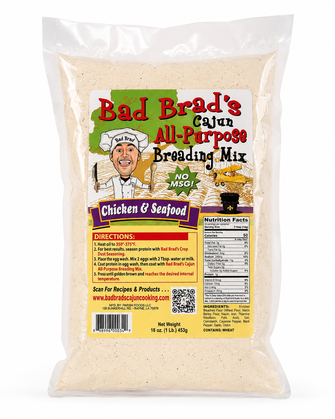 Bad Brad's Cajun All Purpose Breading Mix - 16 oz